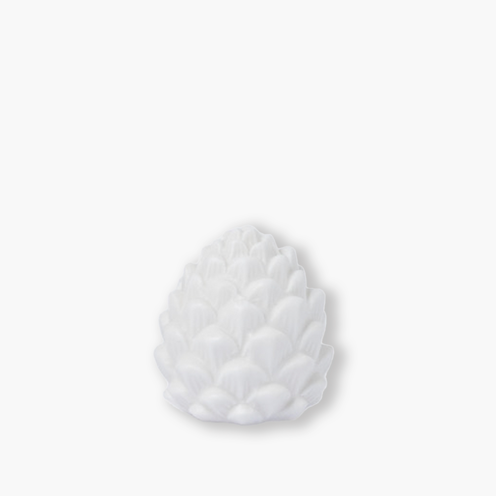 Berghamn ceramic pine cone decoration by Storefactory, handmade in matte ceramic. Compact 6x6x6 cm Scandinavian décor piece for autumn and Christmas styling, cosy Nordic minimalism.