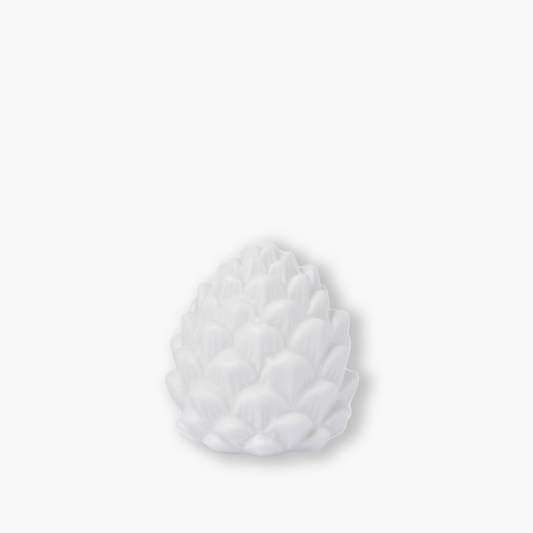Berghamn ceramic pine cone decoration by Storefactory, handmade in matte ceramic. Compact 6x6x6 cm Scandinavian décor piece for autumn and Christmas styling, cosy Nordic minimalism.