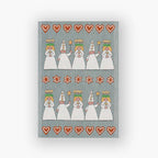 Tea Towel Luciamorgon by Ekelund, 35x50 cm. 100% organic cotton kitchen towel, designed by Betty Svensson, sustainably made in Sweden, GOTS certified and approved by the Swedish royal court. Features festive Scandinavian motivs inspired by Lucia traditions.