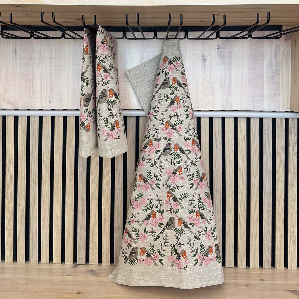 Kökshandduk Springbird – rödhake & gråsparv