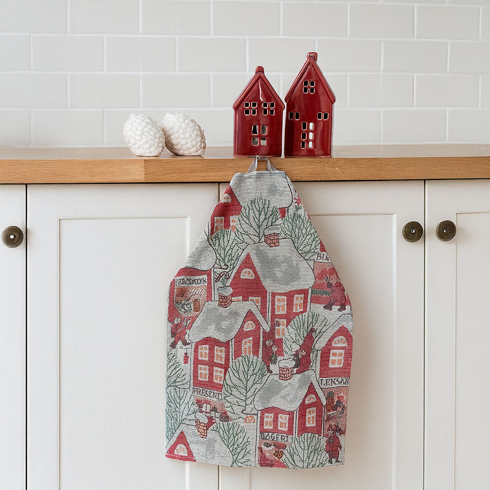 Kitchen towel Santa Claus Village – Ekelund Linen Weaving 