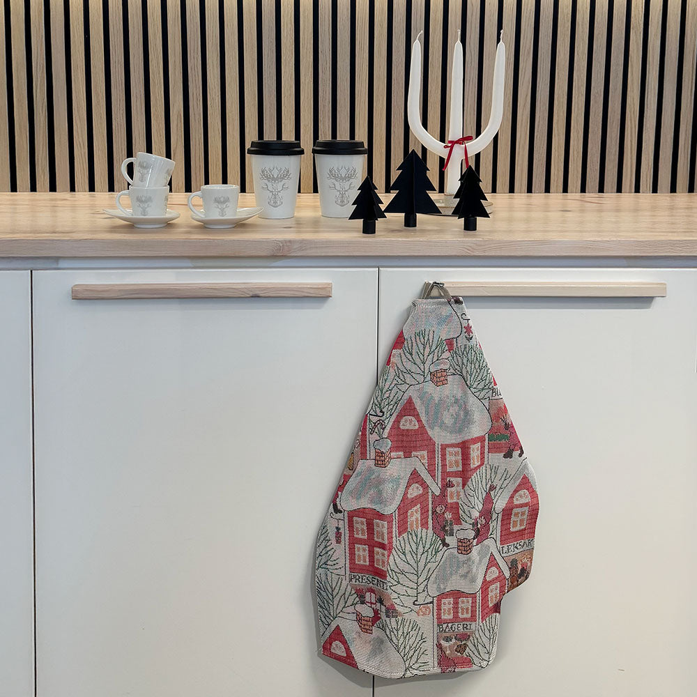 Kitchen towel Santa Claus Village – Ekelund Linen Weaving 