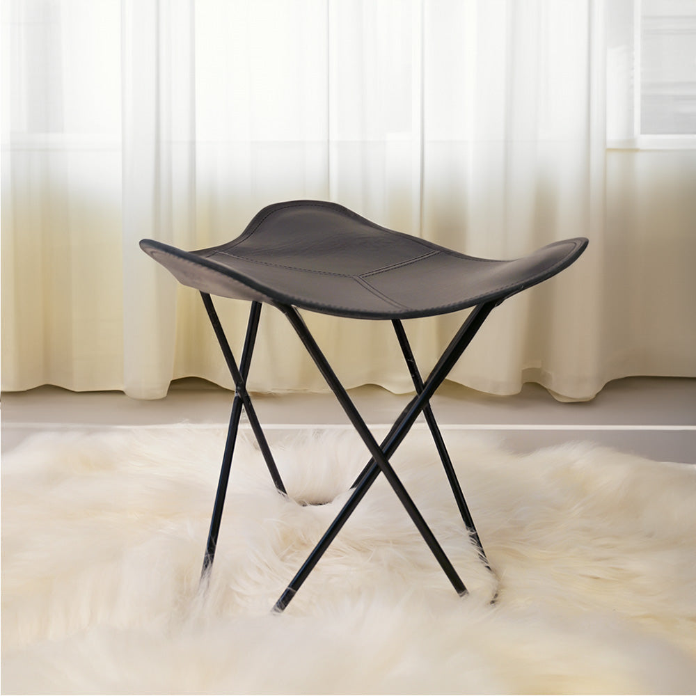 Cuero Footstool Flying Goose Pampa