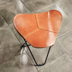 Cuero Footstool Flying Goose Pampa