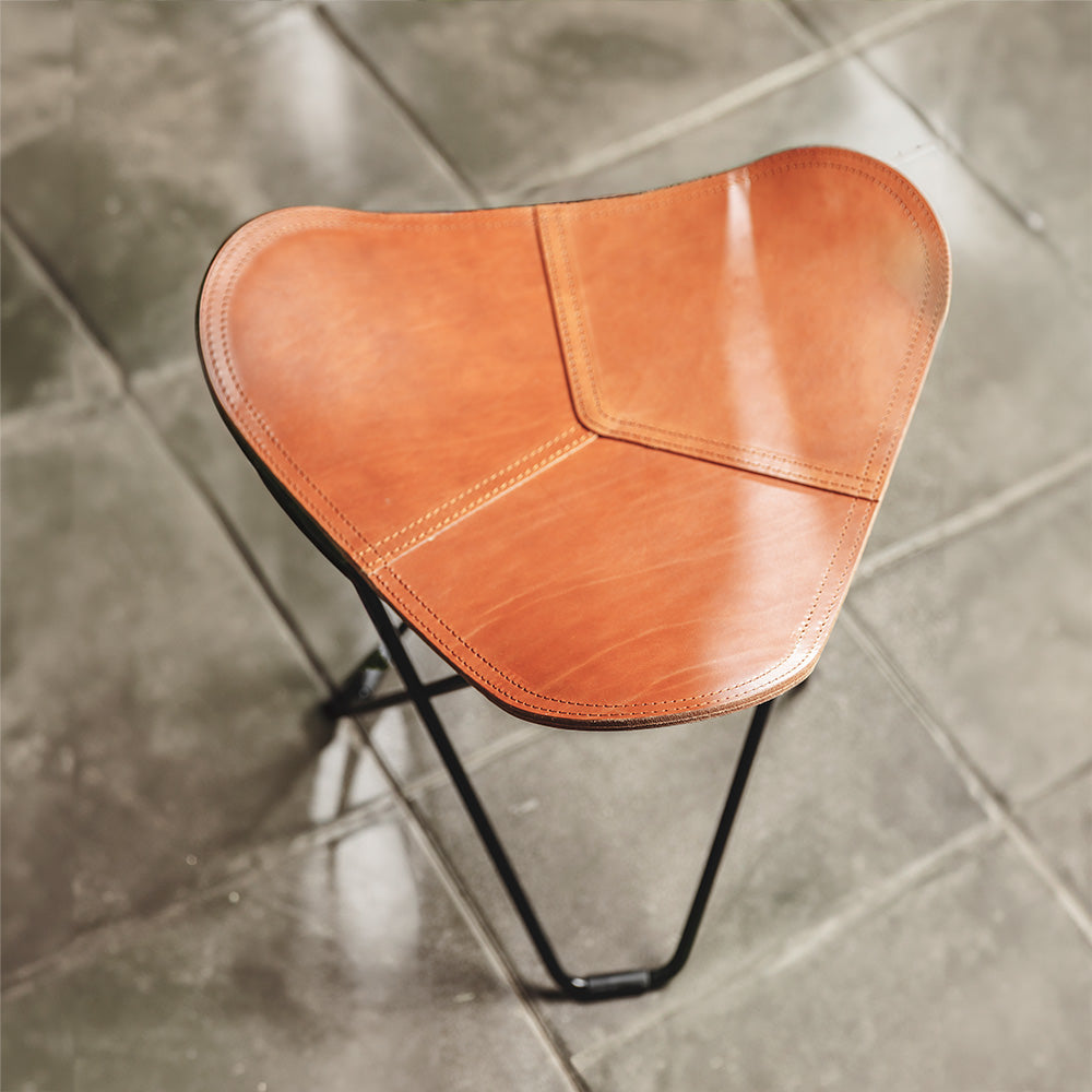 Cuero Footstool Flying Goose Pampa