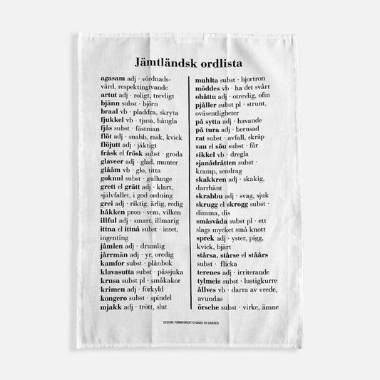 Kitchen towel Jämtländsk glossary
