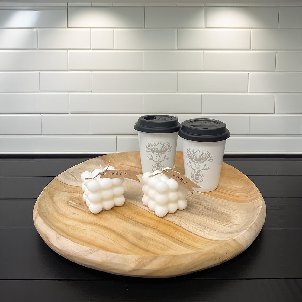 Wooden Tray Ø50 cm – Teak by Miljögården