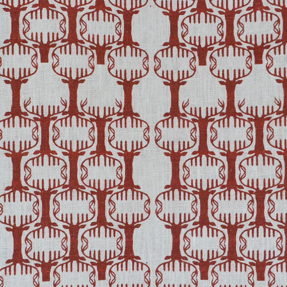 Fabric linen Nordic red