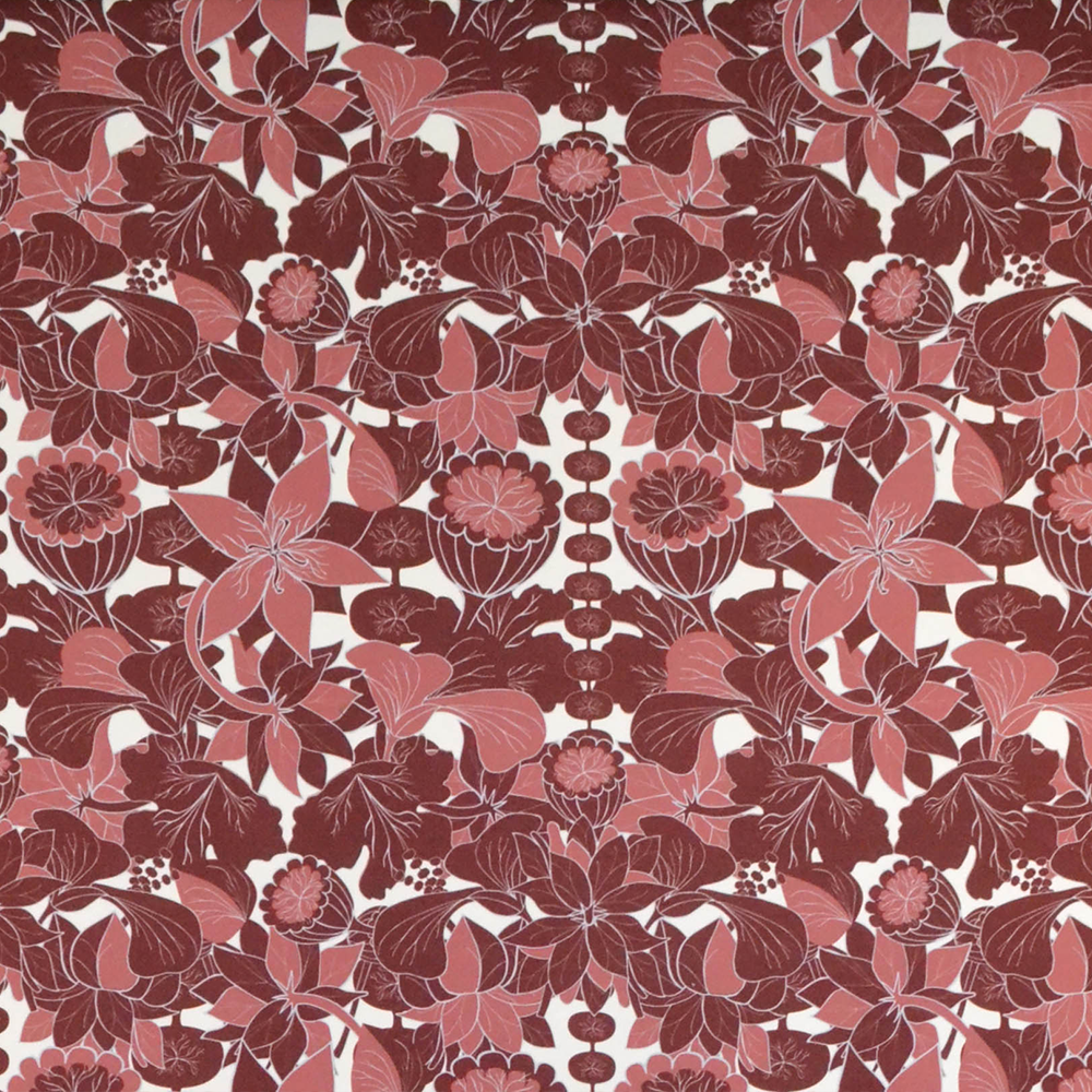 Fabric upholstery Flora red