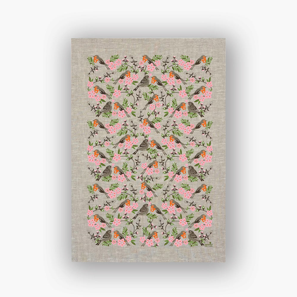 Kitchen towel Springbird – robin &amp; house sparrow